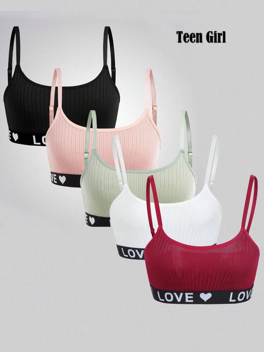 5件套柔软舒适细肩带少女内裤 - 彩色 - 查看 1