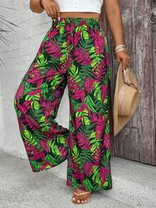 SHEIN VCAY 大码休闲松紧腰沙滩裤，适合夏季