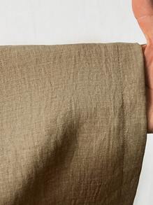 SHEIN Tall Khaki Minimalist Elegant Casual Commute Office Outfit: Sleeveless Asymmetric Ruched Waist Women's Blouse + Regular Ruched Wide Leg Women's Pants, Linen Commute Suit, Beach Outfits For Women, Airport Outfit, Vacation Outfits, Teacher Outfit,Elegant Women's Set,Brown ,Casual And Simple - Khaki - View 9