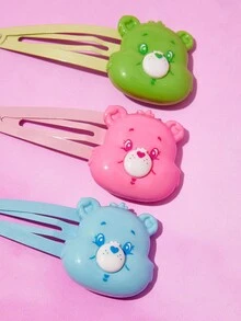 SHEIN X Care Bears 6pcs Cute 3D Bear Design Hair Clips For Women & Girls - Multicolor - View 3