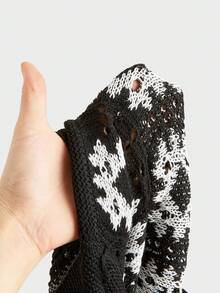 EASEVO Plus Size Men's Knit Contrast Color Short Sleeve Button Front Casual Cardigan , Fall Winter