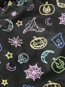 PETSIN 1pc Pet Halloween Pumpkin Print Sweatshirt, Fashionable And Warm For Autumn/Winter - Multicolor - View 3