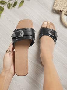 SHUZIA Của phụ nữ Dép phẳng - màu đen - Xem 1