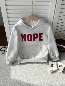 SHEIN بلوزة شبابية كاجوال مريحة متعددة الاستخدامات بطباعة ثلاثية الأبعاد مع كابوشون، مبطنة بقماش سميك، مناسبة للمدرسة