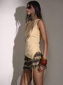 MUSERA Asymmetric Fitted Ruched Longline Top Fall Autumn Night Out Sexy Y2k Club Sync Christmas,Elegant Festive, Holidays