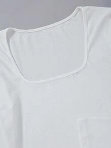 EMERY ROSE 純色長袖連體衣和花卉印花裙子2件套裝 - 藍色 - 查看 3