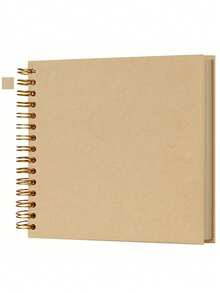 SHEIN Álbum de recortes DIY de 8x8 pulgadas/10x10 pulgadas con 40 páginas/20 hojas, tapa dura de papel kraft, álbum de fotos, libro de recuerdos para bodas, aniversarios y familia