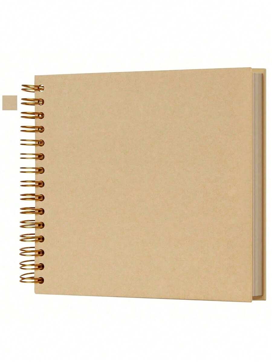 SHEIN Álbum de recortes DIY de 8x8 pulgadas/10x10 pulgadas con 40 páginas/20 hojas, tapa dura de papel kraft, álbum de fotos, libro de recuerdos para bodas, aniversarios y familia
