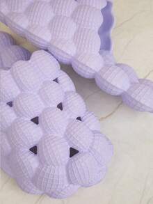 SHUZIA Round Toe Slip On Bubble Slippers - Lilac Purple - View 4