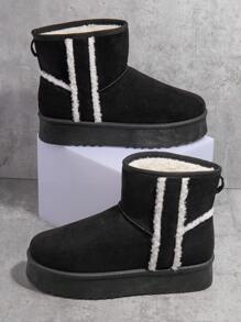 SHUZIA Women's Black And White Versatile Ankle Boots And Short Boots - Black - View 5