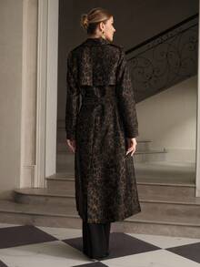 ZEYLAH 中长款腰带豹纹风衣 - 彩色 - 查看 6