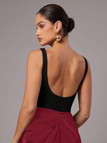 Silquee Bộ đồ liền thân màu sô cô la, Bộ đồ liền thân cơ bản - màu đen - Xem 4