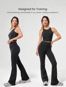 GLOWMODE 1 件装 FeatherFit™ 扭结反光弹力柔软吸汗扭结头带健身运动日常休闲 - 黑色 - 查看 6