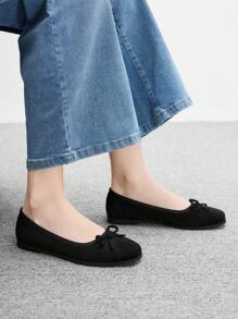 CUCCOO BIZCHIC 女士休闲舒适纯色一脚蹬平底乐福鞋 - 黑色 - 查看 5