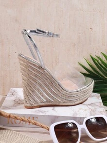 SHUZIA Women's Wedge Heel & Platform Sandals - Silver - View 6