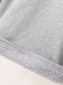 Tween Girl Bow Print Stand Collar Long Sleeve Fleece Casual T-Shirt Fall Winter - Black - View 5