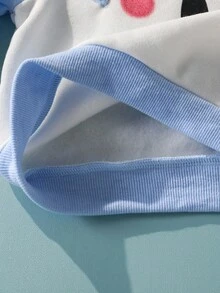 SHEIN 2件套男童可爱熊耳刺绣T恤和长裤套装 - 彩色 - 查看 4