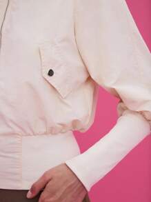 COUREZ Giacca collo alto / Top sexy da uscire in stile Y2K carino per la primavera - Bianco - Visualizzare 7