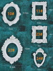 1pc White European Victorian Style Retro Mini Photo Frame Jewelry, Small Photo Frame Shooting Props, Jewelry Positioning Frame, Earrings, Necklaces, Jewelry Placement Props