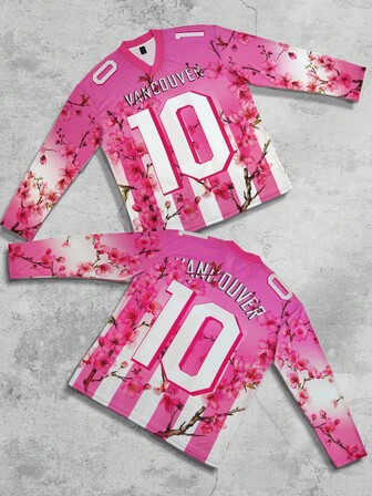 Prep Men's Long Sleeve T-Shirt With Digital Printing, Jersey No.10 Sportswear, 2000s Style