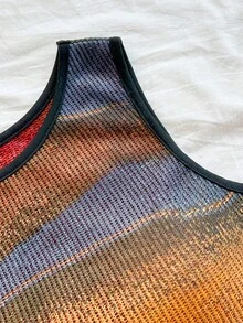 Soleia WYWH Women's Vacation Knit Crochet Vest & Split Hem Skirt Set, Suitable For Music Festival, Boho Style - Multicolor - View 3