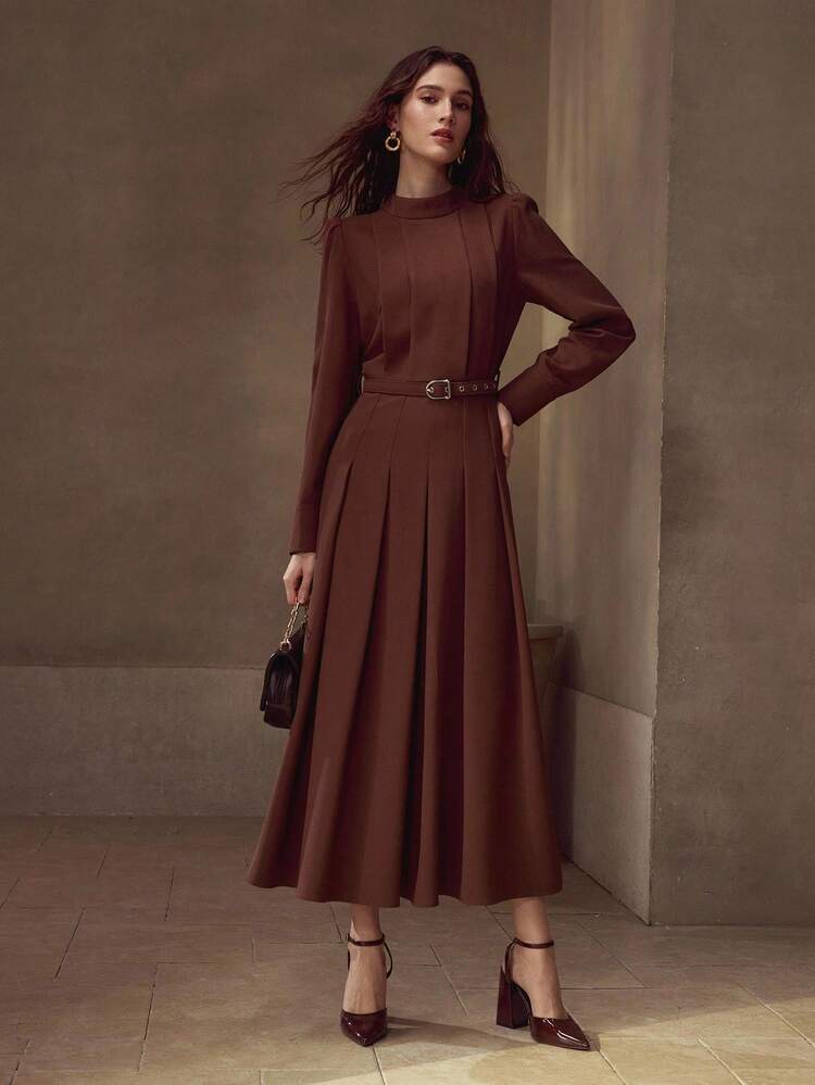 FOLD PLEATED STRUCTURED DRESS