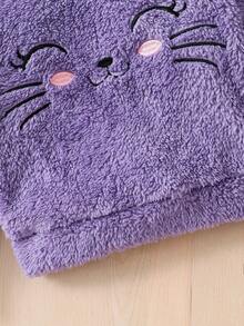 SHEIN 2 件套年轻女孩秋季双面羊毛运动衫和裤子套装，适合日常休闲穿着