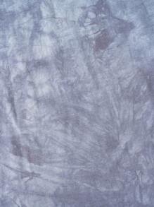 Manfinity NXTstreet 男士棉质扎染标语图案短袖T恤，适合外出、朋友聚会、夏季穿着 - 灰色 - 查看 6