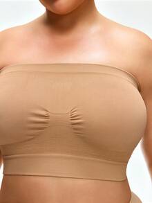 SHAPORA 大码纯色无缝抹胸文胸