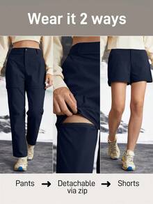 In My Nature 女式可拆卸两段式户外露营徒步城市通勤裤 - 藏蓝色 - 查看 2