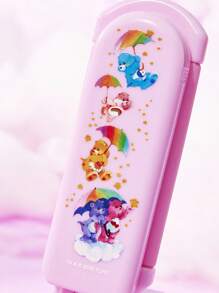SHEIN X Care Bears 1 chiếc lược gấp gọn họa tiết hoạt hình kèm gương, tiện lợi khi mang theo, phù hợp cho cả nam và nữ, phù hợp cho gia đình, du lịch, đi làm, gấu chia sẻ, gấu cổ vũ, gấu, gấu may mắn, gấu Funshine - Hồng - Xem 4