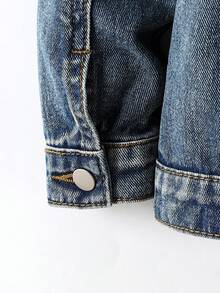 2件套男童户外休闲破洞牛仔夹克和裤子套装 - 中等水洗藍 - 查看 8