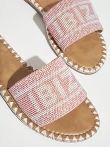 SHUZIA Women Fashionable Colorblock Printed Summer Flat Sandals - Pink - View 6