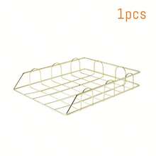 Metal A4 Paper Tray Organizer, 1/2/4pcs Stackable Rose Gold File Holder For Desk - Horizontal Document Storage Box, Mail Sorter, Letter Tray For Office, School & Home Use