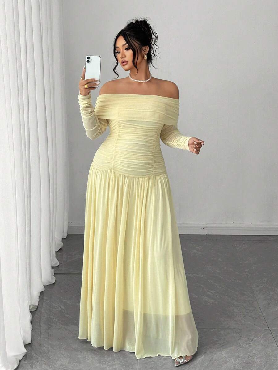 Cravure Halloween Plus Size Dresses Fall Cloth For Women - Yellow - View 1