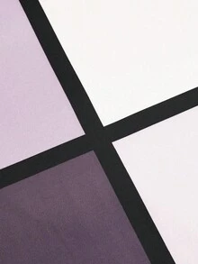 Conjunto casual de vestido sin mangas con parches de cuadros y blusa de manga larga estampada, talla grande - Multicolor - Ver 7