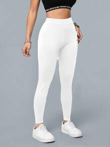 SHEIN Essnce 女士休闲高腰修身长款瑜伽裤，适合运动和瑜伽，秋夏季