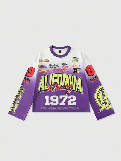 Street Life Camiseta deportiva de manga larga y corte holgado para hombre, para el otoño