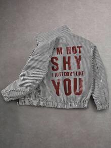 STYNVO 男士长袖休闲条纹夹克，秋季款 - 黑與白 - 查看 3