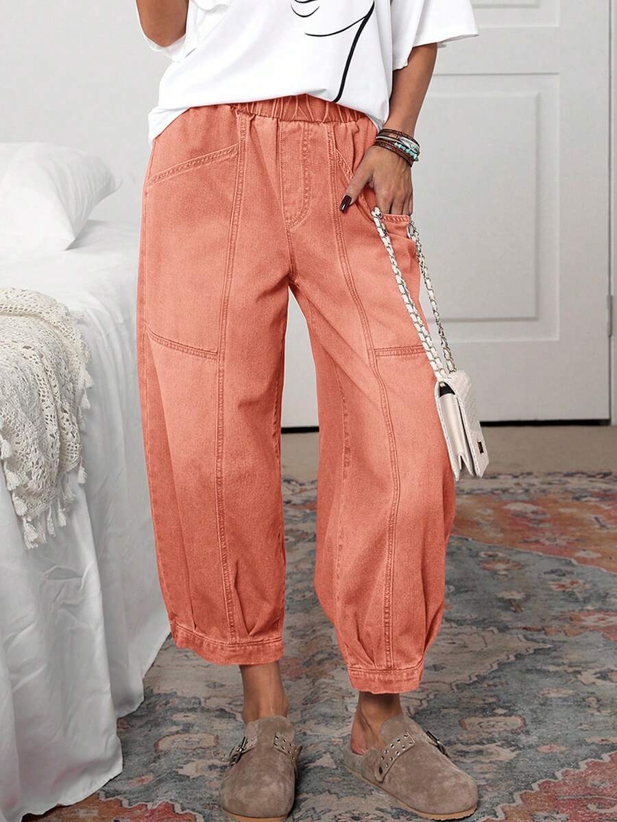 EMERY ROSE 女士万圣节牛仔裤，万圣节服装，橙色牛仔裤万圣节女士服装 - 橘色 - 查看 1