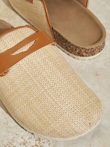 女士厚底簡約日常休閒鞋 - 米色 - 查看 4