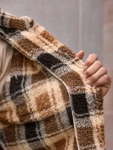 Manfinity NXTstreet 男士休闲格子羊毛夹克，适合日常穿着，秋冬男士 Shacket 格子夹克男士法兰绒男士秋季系列 Earthy Clothes 男士 - 彩色 - 查看 8