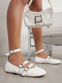 SHUZIA Women'S Stylish White Flat Shoes, Suitable For All Occasions