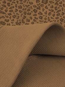 INAWLY 女士休闲豹纹圆领长袖宽松运动衫，秋季 - 棕色 - 查看 3