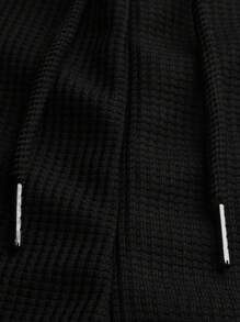 Manfinity Homme Bộ quần áo thun tay ngắn trơn màu thường ngày cho nam, mùa hè - màu đen - Xem 5