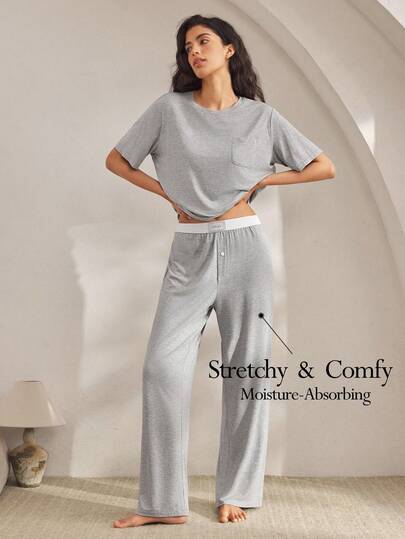 Ocili 女士舒适宽松短袖和裤子睡衣套装万圣节服装女士家居服女士睡衣睡衣套装舒适睡衣套装舒适套装万圣节服装