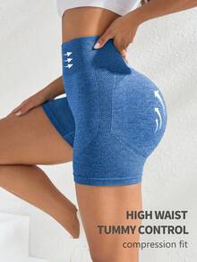 Eassivo Eassivo 宽腰带运动短裤蓝色短裤女士运动短裤、健身短裤、骑行短裤