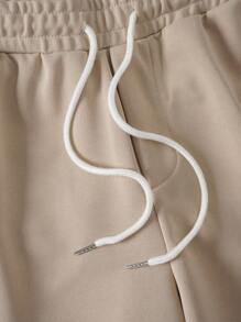 Manfinity NXTstreet Men's Floral Print Round Neck Short Sleeve T-Shirt And Drawstring Waist Shorts Knitted Casual Two-Piece Set, Cozy Outfits