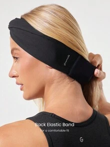 GLOWMODE 1 件装 FeatherFit™ 扭结反光弹力柔软吸汗扭结头带健身运动日常休闲 - 黑色 - 查看 2