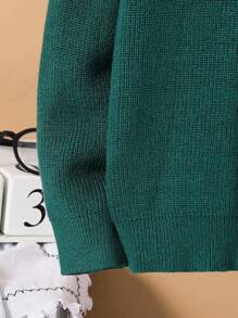 SHEIN Suéter de punto con media cremallera versátil y cómodo para uso diario de niños preadolescentes